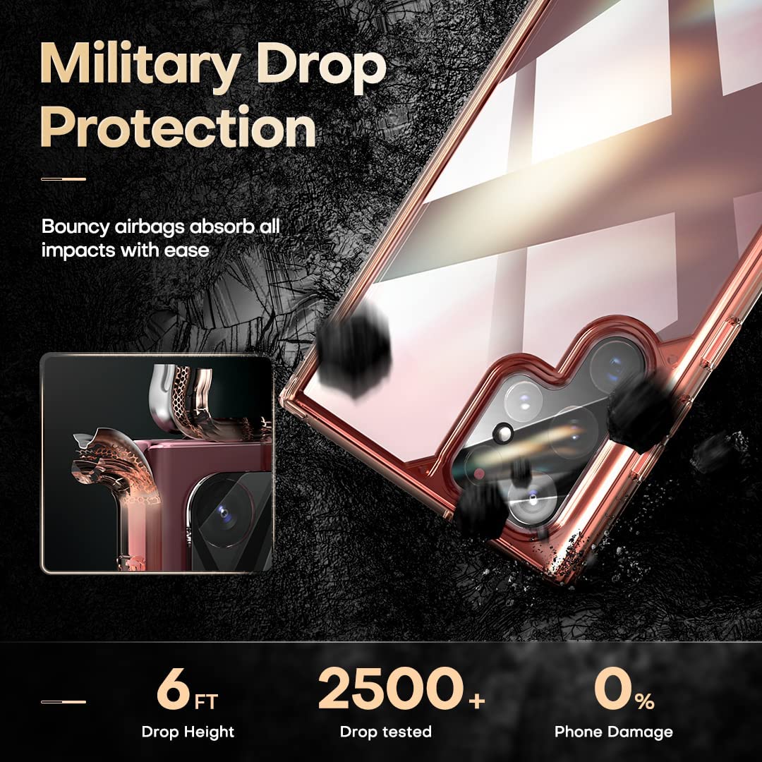 TAURI Shockproof Samsung Galaxy S22 Ultra Case, [Military Grade Protection] S22 Ultra Case, Crystal Clear Soft Slim Protective Silicone Cover Designed for Galaxy S22 Ultra 5G Case 6.8" - Image 4