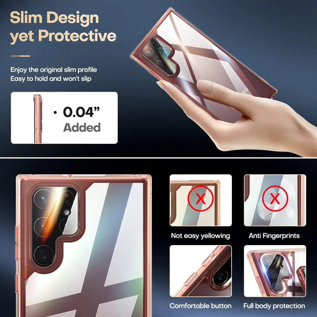 TAURI Shockproof Samsung Galaxy S22 Ultra Case, [Military Grade Protection] S22 Ultra Case, Crystal Clear Soft Slim Protective Silicone Cover Designed for Galaxy S22 Ultra 5G Case 6.8" - Image 6